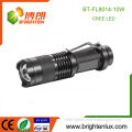 Factory Supply 1*18650 Battery Zoom Focus Metal High Power Pocket Small 10W Cree led Cheap Rechargeable Flashlight with Clip